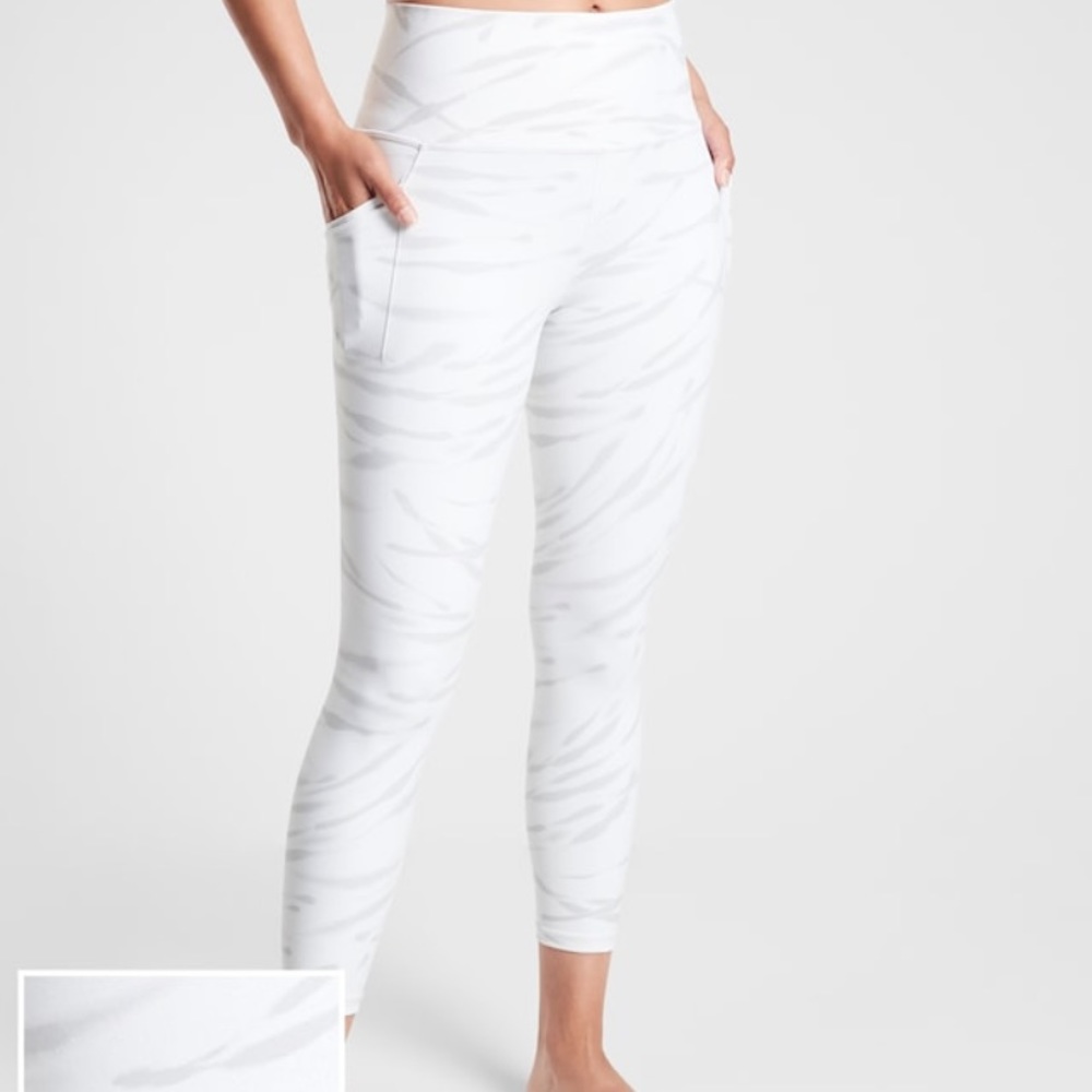 Athleta white and grey leggings